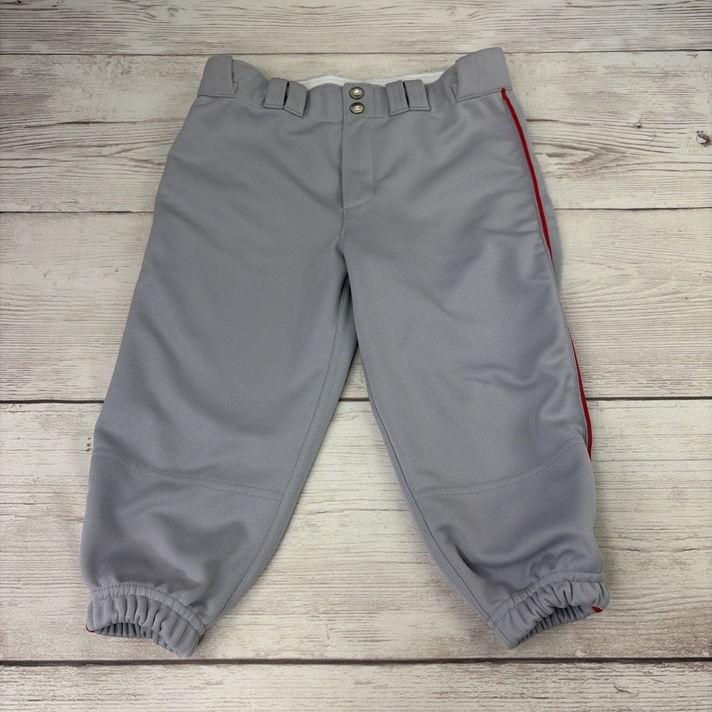 Evoshield Youth Boy's Large Gray Red Piping Baseball Pants Excellent